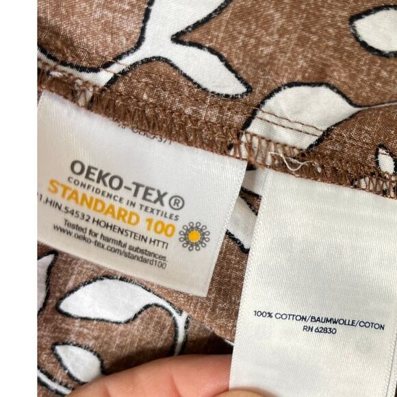 Lands' End Brown Floral Tunic Shirt Dress Cottage Boho Plus Size 1X Earthy - Picture 7 of 10